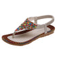 Bohemian Beaded Stretchy Ankle Strap Beach Sandals