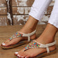 Bohemian Beaded Stretchy Ankle Strap Beach Sandals