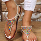 Bohemian Beaded Stretchy Ankle Strap Beach Sandals