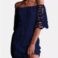 Off Shoulder Hollow Out Lace Dress