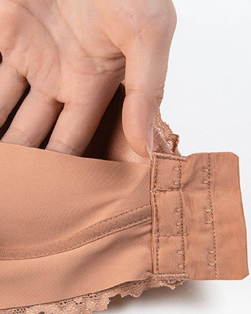 Crochet Lace Hook Front Wireless Lifting Bralette