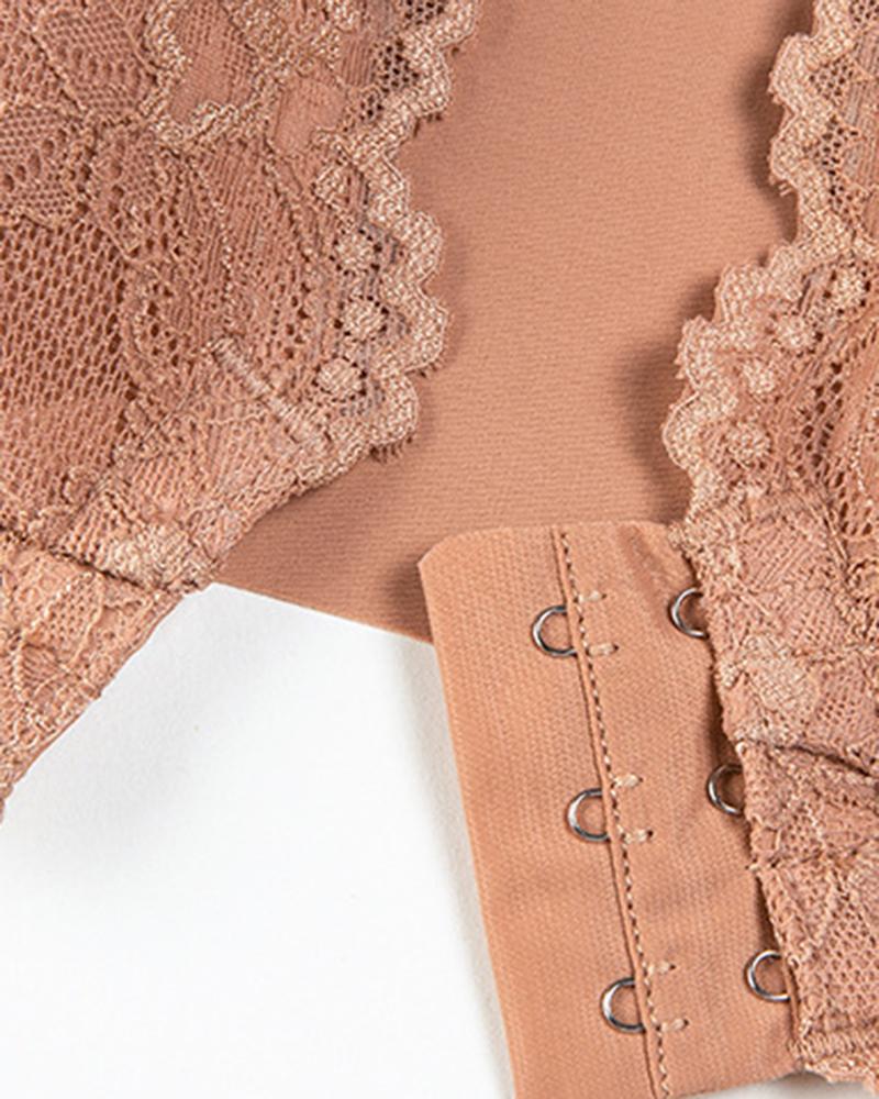 Crochet Lace Hook Front Wireless Lifting Bralette