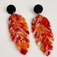 1Pair Leaf Shaped Tassel Drop Earrings