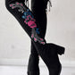 Floral Embroidery Tied Detail Over The Knee Long Boots