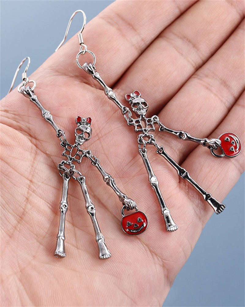 1Pair Halloween Skeleton Drop Earrings