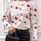 Colorblock Heart Love Print Buttoned Top