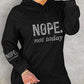 Plus Size Rhinestone Nope Not Today Slogan Pattern Hooded Sweatshirt Dress
