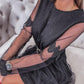 Glitter Sheer Mesh Patch Casual Dress