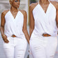 Halter Sleeveless Wrap Tank Top