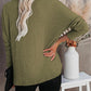 V Neck Long Sleeve Ruched Casual Top