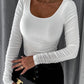 Ruched Long Sleeve U Neck Top
