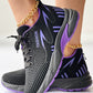 Contrast Paneled Lace up Breathable Sneakers