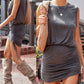 Sleeveless Drawstring Ruched Casual Dress