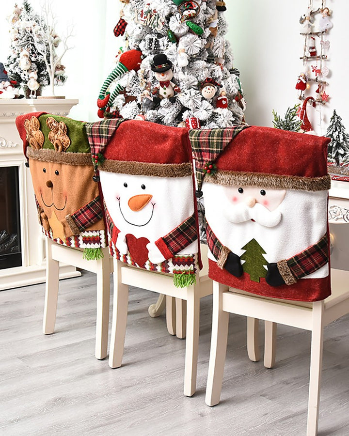 Christmas Ornament Chair Cover Home Decor Chair Seat Cover