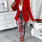 Shawl Collar Single Button Blazer & Plaid Pants Set