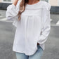 Swiss Dot Round Neck Ruffle Hem Top