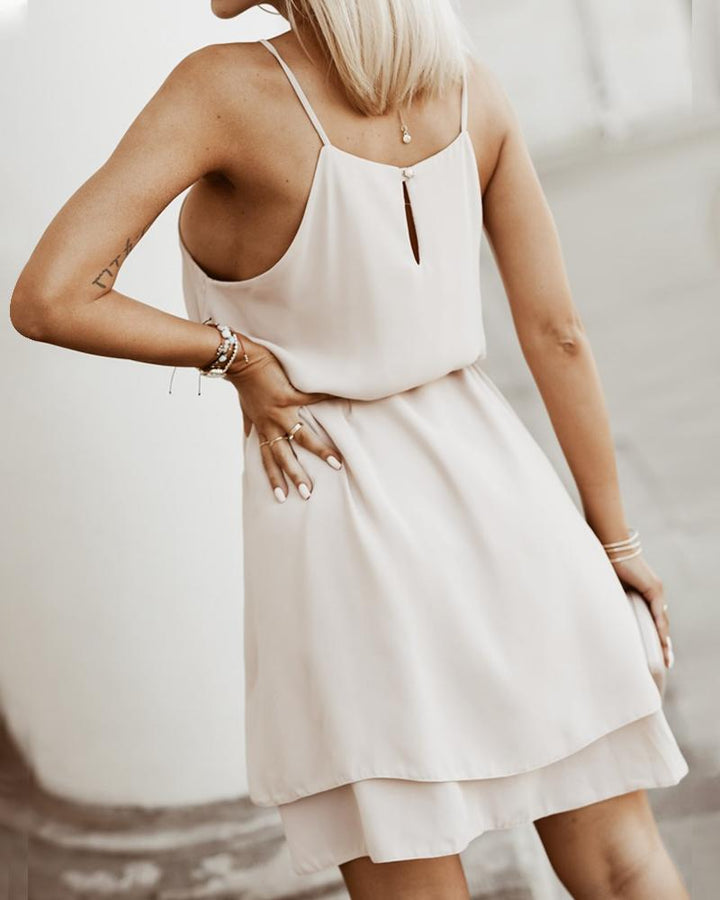 Sleeveless Layered Tied Detail Casual Dress