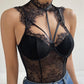 Crochet Eyelash Lace Hollow Out Bodysuit