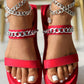 Double Strap Chain Decor Slippers