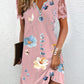 Floral Print Lace Patch Casual Dress