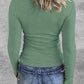 Notch Neck Long Sleeve Top