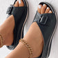 Buckled Hollow Out Wedge Slippers