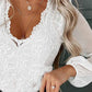 Contrast Mesh Long Sleeve Lace Top