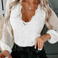 Contrast Mesh Long Sleeve Lace Top