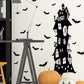 1 Sheet Halloween Decorations Castle Bat Self adhesive Wall Decal Bathroom Stickers