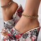 Vintage Floral Print Peep Toe Wedge Slippers