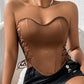 Lace up Fishbone Hanky Hem Corset Top