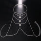 1pc Allover Rhinestone Heart Layered Bra Body Chain