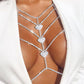 1pc Allover Rhinestone Heart Layered Bra Body Chain