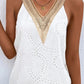 Contrast Lace Eyelet Embroidery Casual Dress