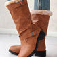 Buckled Lined Chunky Heel Vintage Ankle Boots