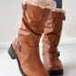 Buckled Lined Chunky Heel Vintage Ankle Boots