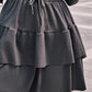 Heart Patchwork Hooded Drawstring Waist Layered Dress