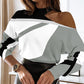 Geo Print Cold Shoulder Top