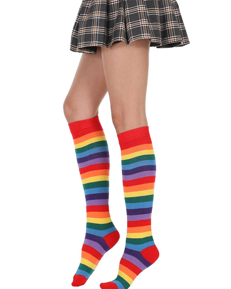 Colorblock High Elastic Over knee Socks