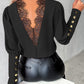Eyelash Lace Patch Buttoned Top
