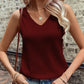 Twisted Backless V Neck Tank Top