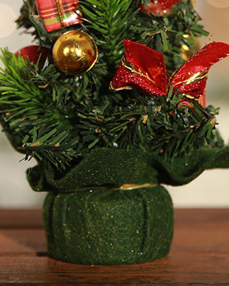 1pc Mini Christmas Tree Tabletop Christmas Tree With Christmas Ball Ornament Table Decoration