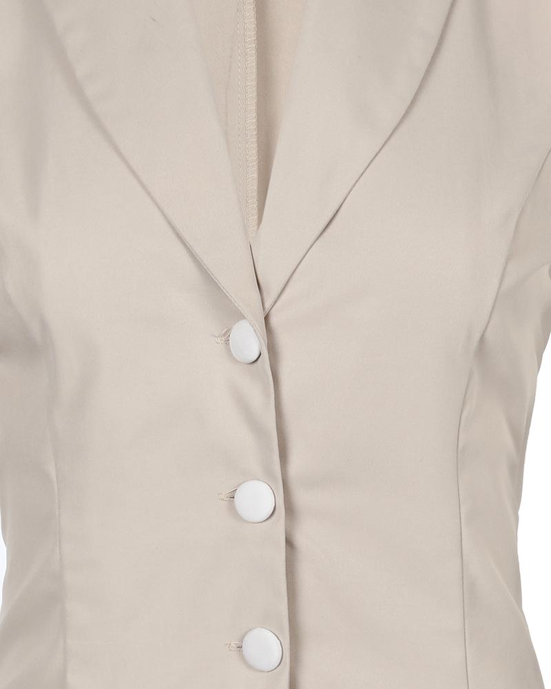 Puff Sleeve Single Breasted Blazer Coat
