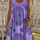 Vintage Geometric Print Sleeveless Casual Dress