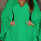 Ruffle Hem Bell Sleeve Casual Dress