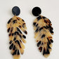 1Pair Leaf Shaped Tassel Drop Earrings