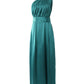 One Shoulder High Slit Satin Ruched Evening Dress