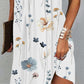 Floral Print Notch Neck Ruched Casual Dress