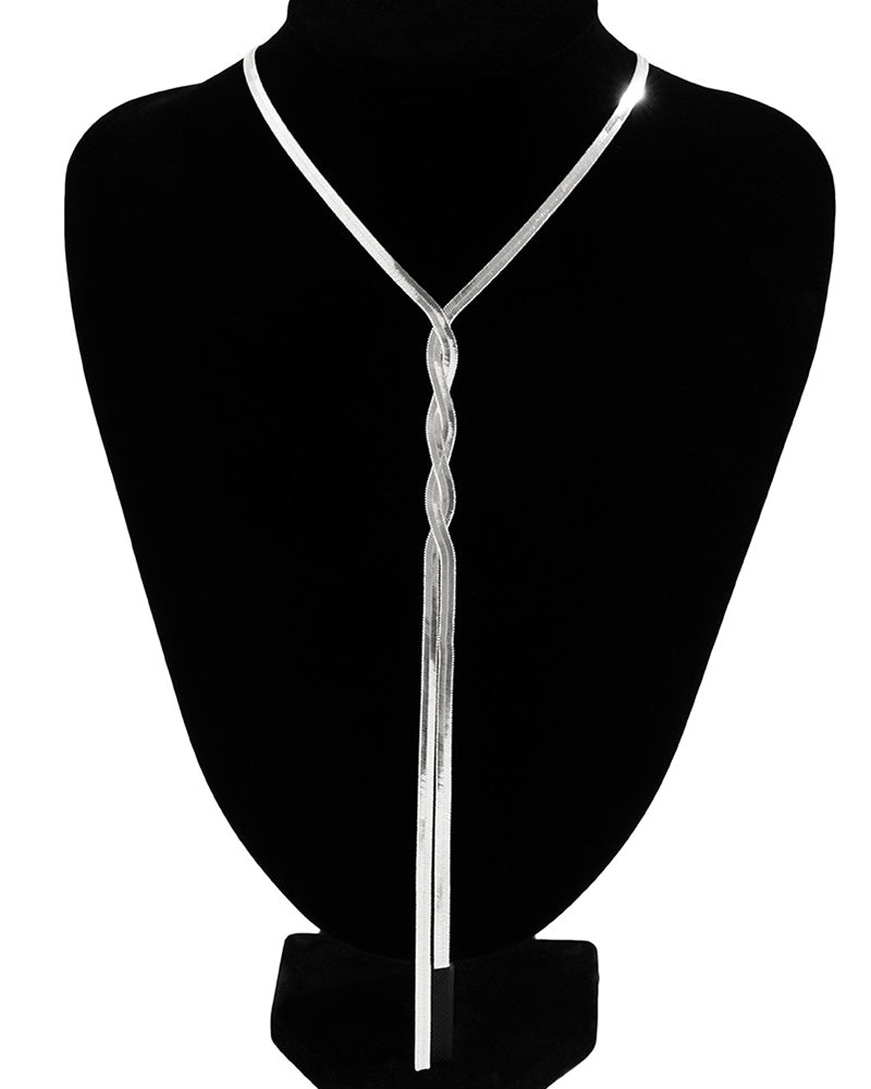 1pc Snake Herringbone Tassel Minimalist Necklace