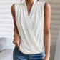 Ruched V Neck Sleeveless Wrap Top